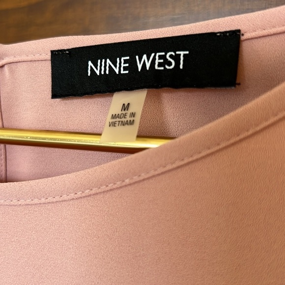 NINE WEST Blouse with Bow Tie Sleeves in Dusty Pink   | M - Picture 5 of 8